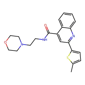 2-(5-methylthiophen-2-yl)-N-(2-morpholin-4-ylethyl)quinoline-4-carboxamide structure