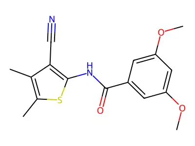 N-(3-cyano-4,5-dimethylthiophen-2-yl)-3,5-dimethoxybenzamide structure