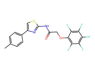 N-[4-(4-methylphenyl)-1,3-thiazol-2-yl]-2-(2,3,4,5,6-pentafluorophenoxy)acetamide structure