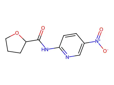 N-(5-nitropyridin-2-yl)oxolane-2-carboxamide structure