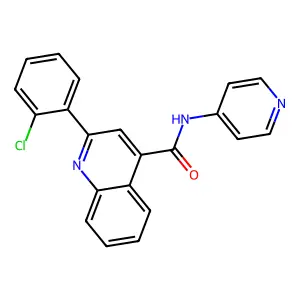 2-(2-chlorophenyl)-N-(4-pyridinyl)-4-quinolinecarboxamide structure