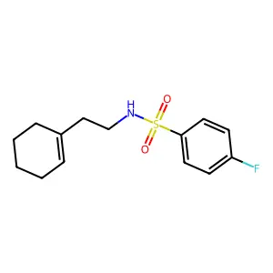 N-[2-(cyclohexen-1-yl)ethyl]-4-fluorobenzenesulfonamide structure