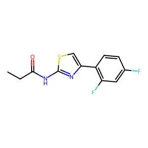 N-[4-(2,4-difluorophenyl)-1,3-thiazol-2-yl]propanamide structure