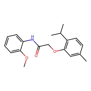 2-(2-isopropyl-5-methylphenoxy)-N-(2-methoxyphenyl)acetamide structure