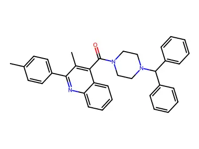 [4-(diphenylmethyl)piperazin-1-yl][3-methyl-2-(4-methylphenyl)quinolin-4-yl]methanone structure