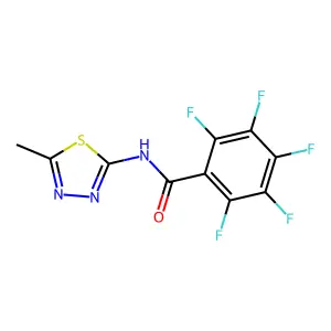 2,3,4,5,6-pentafluoro-N-(5-methyl-1,3,4-thiadiazol-2-yl)benzamide structure