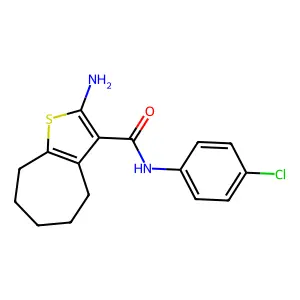 2-amino-N-(4-chlorophenyl)-5,6,7,8-tetrahydro-4H-cyclohepta[b]thiophene-3-carboxamide structure