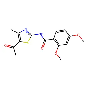 N-(5-acetyl-4-methyl-1,3-thiazol-2-yl)-2,4-dimethoxybenzamide structure