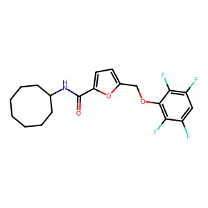 N-cyclooctyl-5-[(2,3,5,6-tetrafluorophenoxy)methyl]furan-2-carboxamide structure