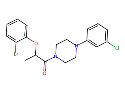 2-(2-Bromophenoxy)-1-[4-(3-chlorophenyl)piperazin-1-yl]propan-1-one structure