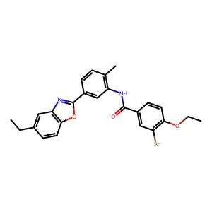 3-bromo-4-ethoxy-N-[5-(5-ethyl-1,3-benzoxazol-2-yl)-2-methylphenyl]benzamide structure