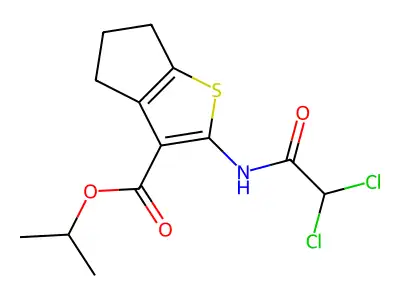 isopropyl 2-[(dichloroacetyl)amino]-5,6-dihydro-4H-cyclopenta[b]thiophene-3-carboxylate structure