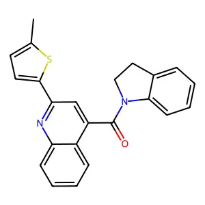 2,3-Dihydroindol-1-yl-[2-(5-methylthiophen-2-yl)quinolin-4-yl]methanone structure