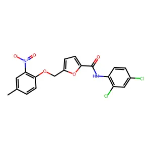 N-(2,4-dichlorophenyl)-5-[(4-methyl-2-nitrophenoxy)methyl]furan-2-carboxamide structure