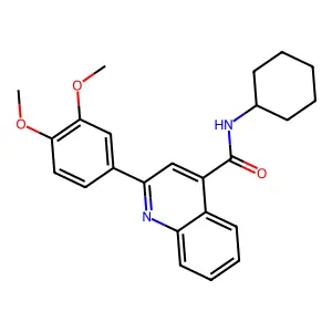 N-cyclohexyl-2-(3,4-dimethoxyphenyl)quinoline-4-carboxamide structure