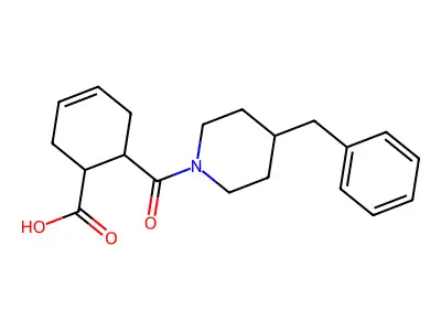 6-(4-benzylpiperidine-1-carbonyl)cyclohex-3-ene-1-carboxylic Acid structure