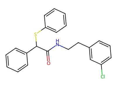 N-[2-(3-chlorophenyl)ethyl]-2-phenyl-2-(phenylsulfanyl)acetamide structure