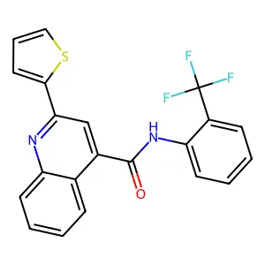 2-(2-thienyl)-N-[2-(trifluoromethyl)phenyl]-4-quinolinecarboxamide structure