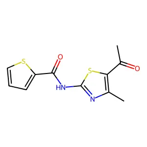 N-(5-acetyl-4-methyl-1,3-thiazol-2-yl)thiophene-2-carboxamide structure
