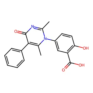 5-(2,6-dimethyl-4-oxo-5-phenylpyrimidin-1(4H)-yl)-2-hydroxybenzoic acid structure