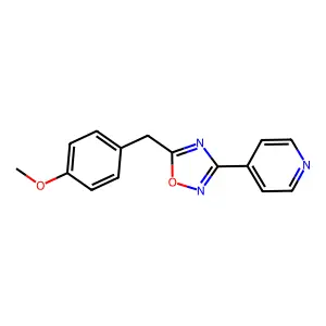 4-[5-[(4-Methoxyphenyl)methyl]-1,2,4-oxadiazol-3-yl]pyridine structure