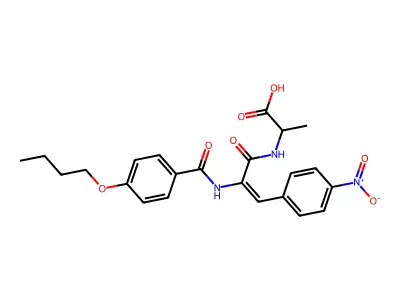2-[[2-[(4-butoxybenzoyl)amino]-3-(4-nitrophenyl)prop-2-enoyl]amino]propanoic Acid structure
