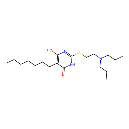 2-(2-Dipropylamino-ethylsulfanyl)-5-heptyl-6-hydroxy-3H-pyrimidin-4-one structure