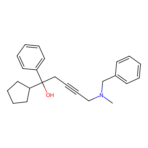 5-[Benzyl(methyl)amino]-1-cyclopentyl-1-phenylpent-3-yn-1-ol structure
