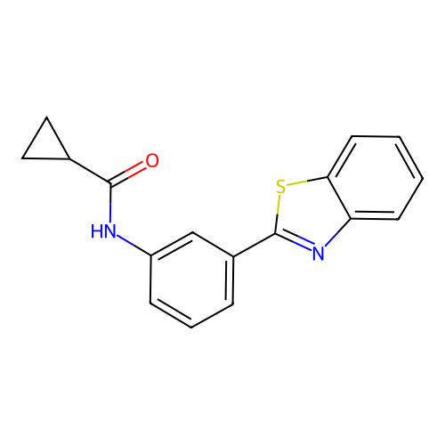 N-[3-(1,3-benzothiazol-2-yl)phenyl]cyclopropanecarboxamide structure