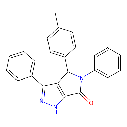 4-(4-methylphenyl)-3,5-diphenyl-4,5-dihydropyrrolo[3,4-c]pyrazol-6(2H)-one structure