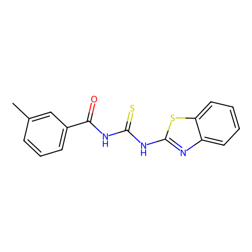 N-(1,3-benzothiazol-2-ylcarbamothioyl)-3-methylbenzamide structure