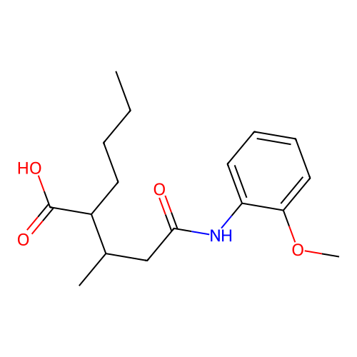 2-(4-((2-Methoxyphenyl)amino)-4-oxobutan-2-yl)hexanoic acid structure