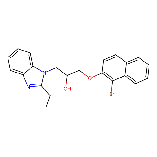 1-[(1-bromonaphthalen-2-yl)oxy]-3-(2-ethyl-1H-benzimidazol-1-yl)propan-2-ol structure