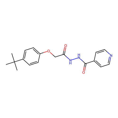 N'-[2-(4-tert-butylphenoxy)acetyl]pyridine-4-carbohydrazide structure
