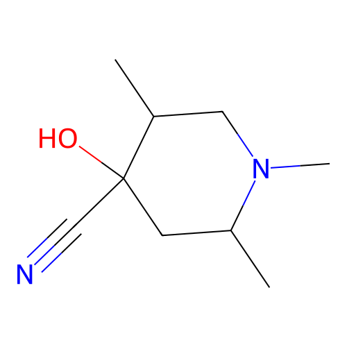 4-Hydroxy-1,2,5-trimethylpiperidine-4-carbonitrile structure