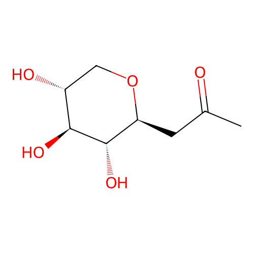 2-[2-oxopropyl]tetrahydro-2H-pyran-3,4,5-triol structure