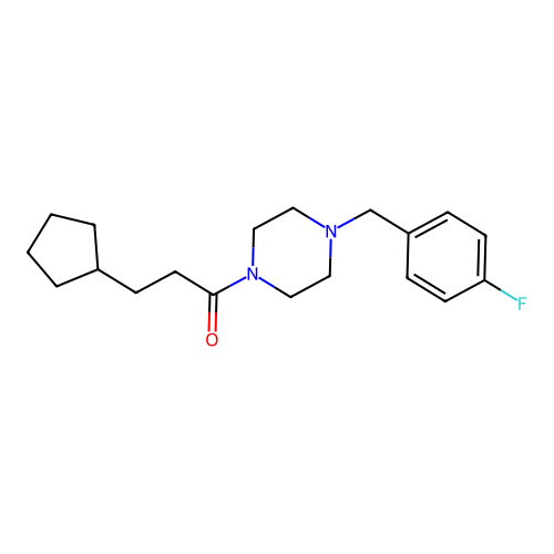 3-Cyclopentyl-1-[4-[(4-fluorophenyl)methyl]piperazin-1-yl]propan-1-one structure