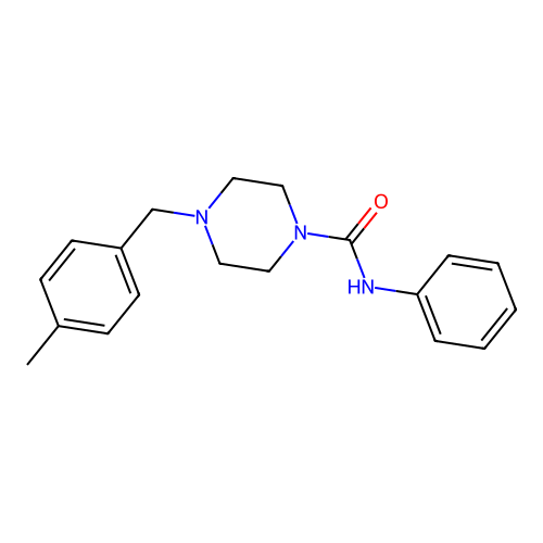 4-[(4-methylphenyl)methyl]-N-phenylpiperazine-1-carboxamide structure