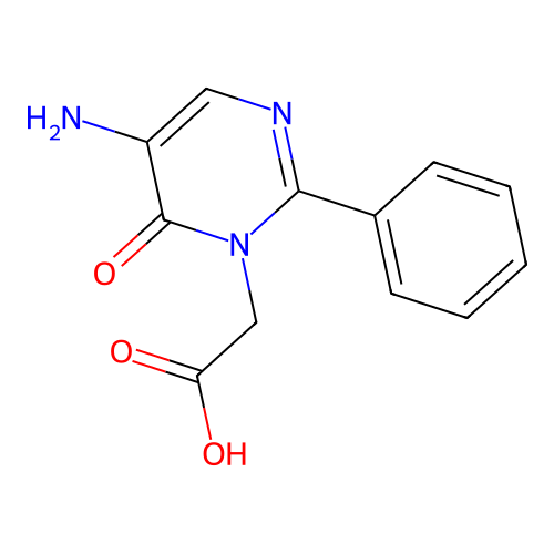 5-amino-6-oxo-2-phenyl-1(6H)-Pyrimidineacetic acid structure