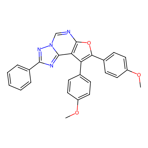 8,9-Bis(4-methoxyphenyl)-2-phenylfuro[3,2-e][1,2,4]triazolo[1,5-c]pyrimidine structure