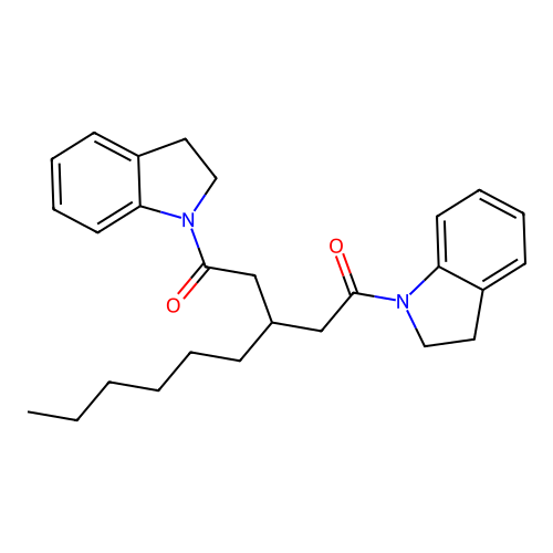 1,5-di(2,3-dihydro-1H-indol-1-yl)-3-hexylpentane-1,5-dione structure