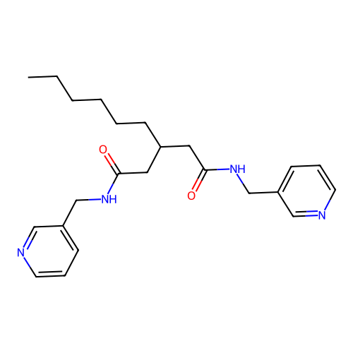 3-hexyl-N,N'-bis(pyridin-3-ylmethyl)pentanediamide structure