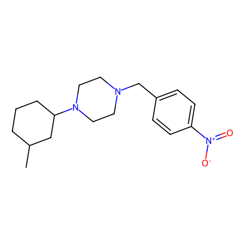 1-(3-Methylcyclohexyl)-4-[(4-nitrophenyl)methyl]piperazine structure