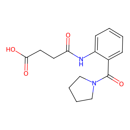 4-Oxo-4-[2-(1-pyrrolidinylcarbonyl)anilino]butanoic acid structure