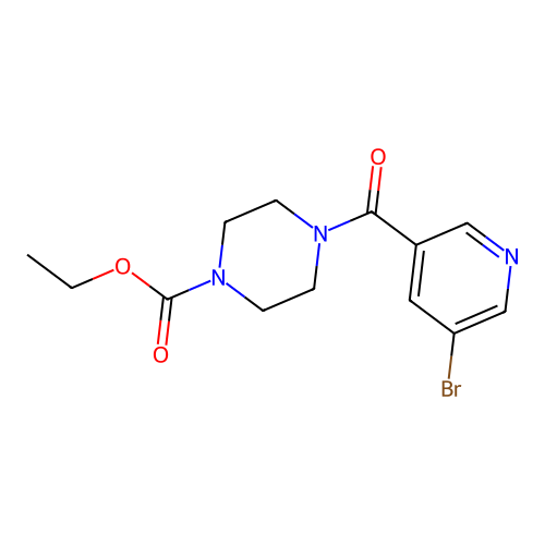 Ethyl 4-(5-bromopyridine-3-carbonyl)piperazine-1-carboxylate structure