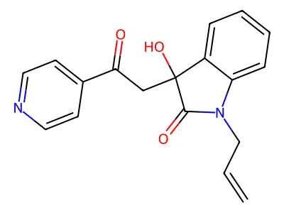 3-hydroxy-3-[2-oxo-2-(pyridin-4-yl)ethyl]-1-(prop-2-en-1-yl)-1,3-dihydro-2H-indol-2-one structure