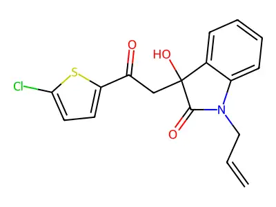 3-[2-(5-Chlorothiophen-2-yl)-2-oxoethyl]-3-hydroxy-1-prop-2-enylindol-2-one structure