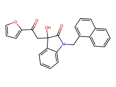 3-[2-(Furan-2-yl)-2-oxoethyl]-3-hydroxy-1-(naphthalen-1-ylmethyl)indol-2-one structure