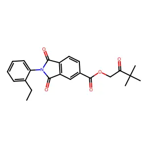 3,3-Dimethyl-2-oxobutyl 2-(2-ethylphenyl)-1,3-dioxo-5-isoindolinecarboxylate structure