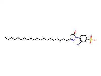 3-amino-4-(3-icosyl-5-oxo-4,5-dihydro-1H-pyrazol-1-yl)benzenesulfonic acid structure